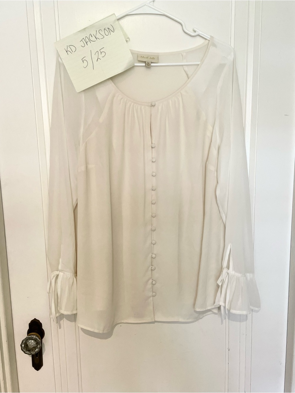 ModCloth Cream Button-Front Flowy Blouse
